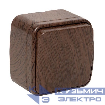 Выключатель 1-кл. 2п ОП Минск 10А IP20 темн. дерево EKF EGV10-021-40