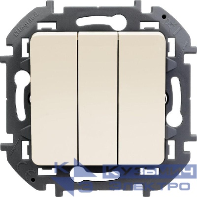 Выключатель 3-кл. Inspiria 20А IP20 250В 10AX механизм сл. кость Leg 673641