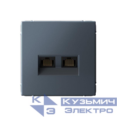 Розетка двойная компьютерная ArtGallery RJ45+RJ45 кат. 6A механизм грифель SE GAL000788