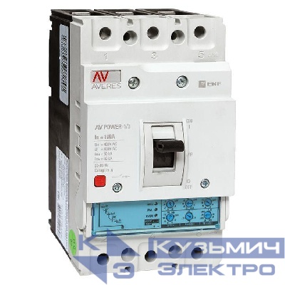 Выключатель автоматический 3п 100А 50кА AV POWER-1/3 ETU2.0 AVERES EKF mccb-13-100-2.0-av