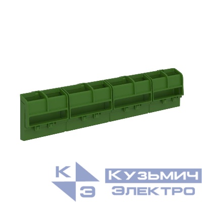 Держатель шинный FRAME 162мм 4 сегмента до 20 полюсов (для всех щитков) зел. DKC F08GGHU1