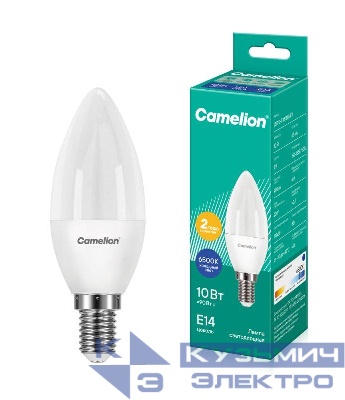 Лампа светодиодная LED10-C35/865/E14 10Вт 220В Camelion 13563