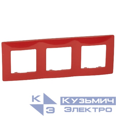 Рамка 3-м Etika красн. IEK 672533