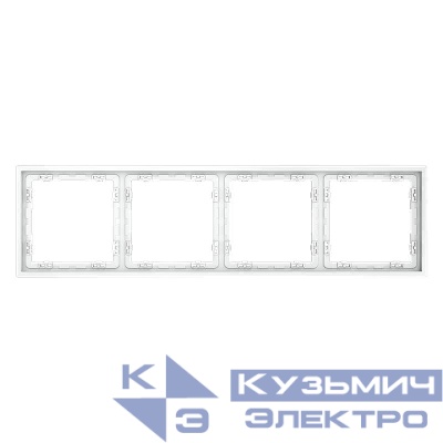 Рамка 4-м S70 пластик. бел. матов. Voltum VLS100402