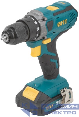 Дрель-шуруповерт аккумуляторная 20В 1400об/мин 40Нм 2 (Li-Ion) 2.0А.ч FIT 79901