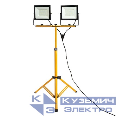 Прожектор LL-505 2х100Вт 6400К IP65 230В на штативе черн. FERON 48506