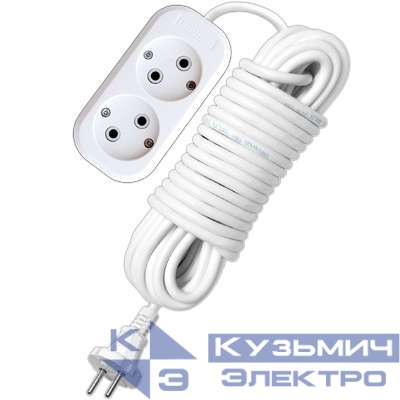 Удлинитель 2х10м без заземл. 10А IP20 Е-202 ПВС 2х1 АБС-пластик UNIVersal 9634265