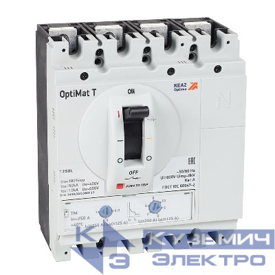 Выключатель автоматический 4п 250А OptiMat T250L TM КЭАЗ 355757
