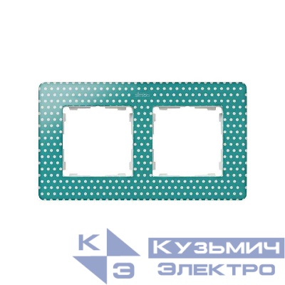 Рамка 2-м Simon82 Detail аквамарин горошек Simon 8200620-212