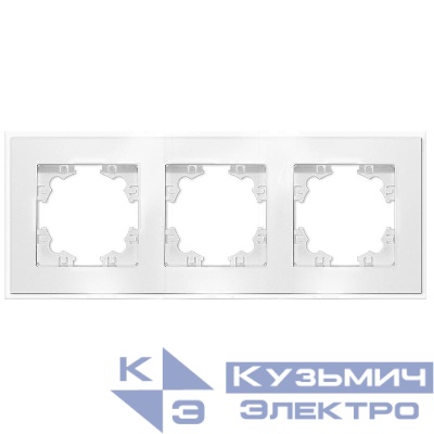 Рамка 3-м Афина стеклянная бел. UNIVersal 2244