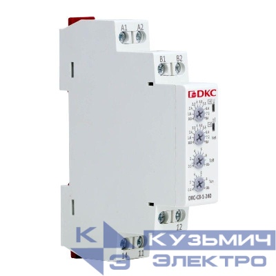 Реле контроля тока тип DRC 0.8-8А конфигурация контакта 1CO 24-240 AC/DC DKC DRC-C8-1-240