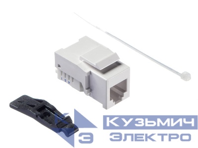 Модуль Keystone неэкранированный, RJ11 (6p4c), без инструмента, KE, белый, Netko РАСПРОДАЖА