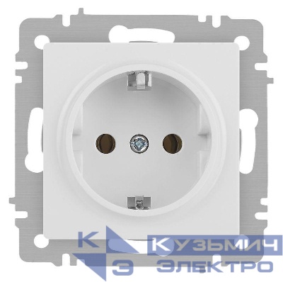 Розетка 1-м СП Accent 6-202-01М 16А IP20 250В 2P+E Schuko бел. матов. Intro Б0063681