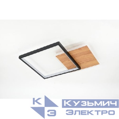 Светильник светодиодный Ferre CLL-1-60-RC BK+Wood 60Вт 3000К-6000К 450х350х60 с пультом ДУ черн./дерево Эра Б0069758