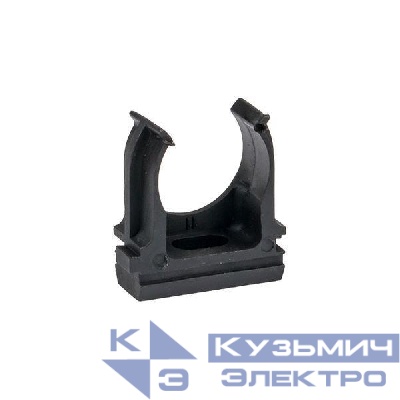 Держатель для труб (клипса) d20мм черн. (уп.10шт) Plast EKF derj-z-20b