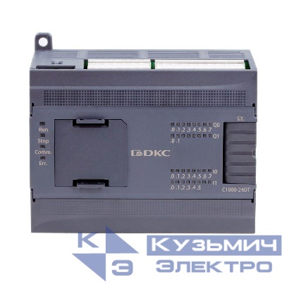 Модуль процессорный програм. логического контроллера н.пит. 100-240В AC 14 DI-24В DC(PNP/NPN) 10 DO-24В DC(PNP) ком. порты-2хRS485 1хEthernet 1 модуль расш. моноблока (BD) 14 модулей расш. локальной шины DKC C1000-24AT
