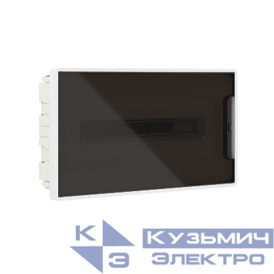 Щиток встраиваемый Фрейм (FRAME) ЩРв-п-18 18мод с тонированной дверцей с 2 шинами PEN на 8 и 10 отверст. бел. DKC F18B1WD
