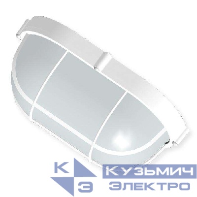 Светильник "Банник" 1202 НПП 03-100-018 1х100Вт E27 IP65 овал большой корпус с решеткой бел. Элетех 1005500933
