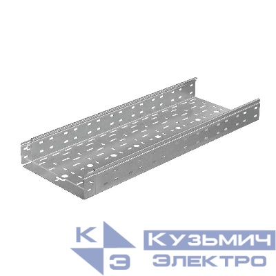 Лоток листовой перфорированный 300х80 L3000 сталь 1мм "Быстрый монтаж ПЛЮС" LPplus80-300-1.0-3000 оцинк. КМ PL0250