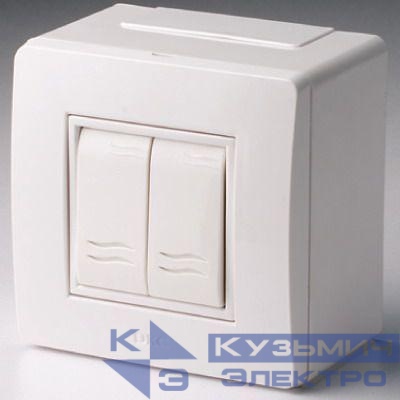 Коробка с выключателем 2-кл. 2мод. ОП Brava 10А IP20 PDD-N60 бел. DKC 10001