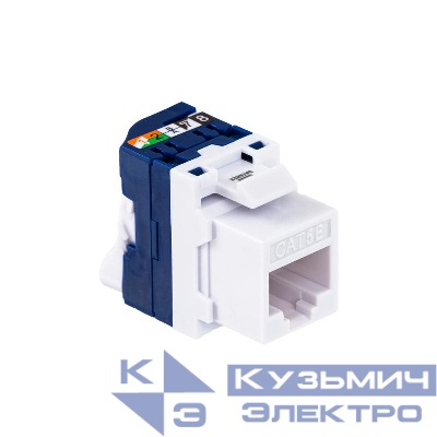 Модуль Keystone 1хRJ45 кат.5E UTP T568A/B без инструмента бел. Datarex DR-510020