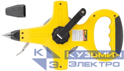 Рулетка геодезическая 30м стальная лента открытый пластик. корпус прорезиненная ручка желт. FIT 17802