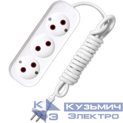 Удлинитель 3х3м без заземл. 6А IP20 У6-639М ПВС 2х0.75 UNIVersal 639М-03
