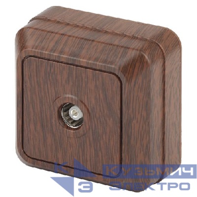 Розетка телевизионная одиночная TV ОП Quadro 2-301-10 IP20 венге Intro Б0030127