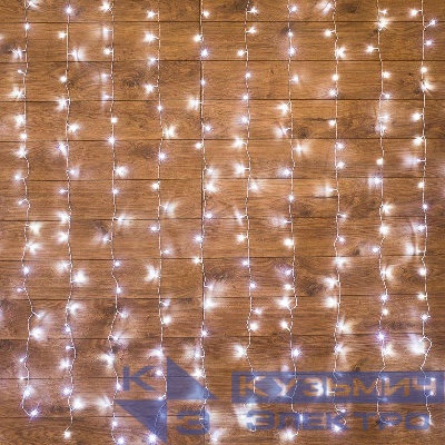 Гирлянда светодиодная "Светодиодный Дождь" 2х3м 240LED бел. 12Вт 230В IP20 свечение с динамикой провод прозр. Neon-Night 235-065