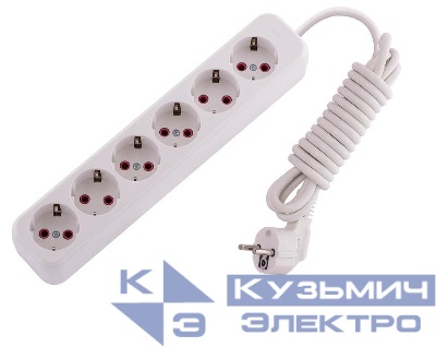Удлинитель 6х3м с заземл. 16А IP20 Lila LEZARD 720-0603-601