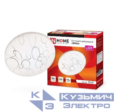 Светильник светодиодный DECO ОРИОН 18Вт 6500К 1620лм 230В 260х55мм IN HOME 4690612022260