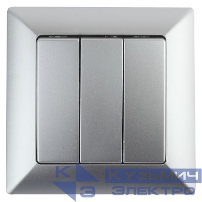 Выключатель 3-кл. СП Solo 4-106-03 10А 250В IP20 алюм. Intro Б0053603