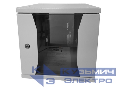 Шкаф настенный 10" 6U серия COMPACT (КОМПАКТ) (315х368х310), передняя дверь стекло, серый, Netko