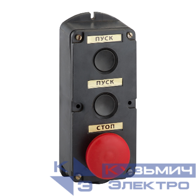 Пост кнопочный ПКЕ-212 3 У3 IP40 красн. гриб КЭАЗ 150751