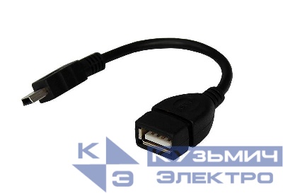 Кабель USB OTG mini USB на USB шнур 0.15м черн. Rexant 18-1181