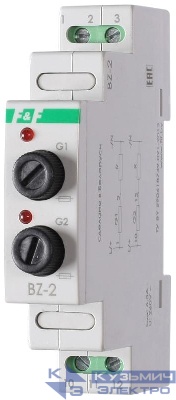 Блок защиты BZ-2 2 предохранителя для монтажа на DIN-рейке индикатор срабатывания F&F EA09.001.002