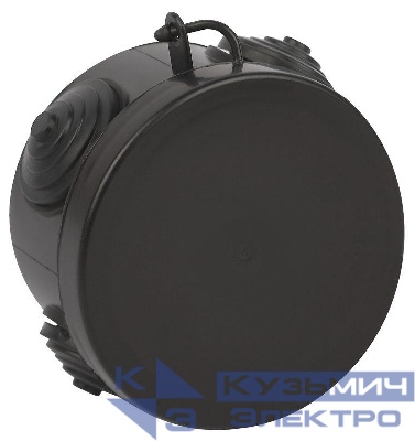 Коробка распаячная ОП 65х40мм с гермовводами 4 входа IP54 черн. KOR-65-40-4g-B Эра Б0061799