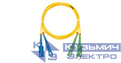 Шнур волоконно-оптический переходной одномод. 9/125мкм стандарта OS2SC/UPC-SC/APC двойн. LSZH нг(A)-HFLTx 2мм 1м желт. NIKOMAX NMF-PC2S2C2-SCU-SCA-001