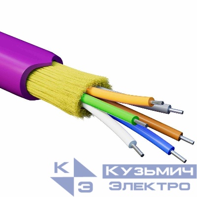 Кабель волоконно-оптический распределительный арамидные упрочняющие нити для внутренней прокладки нг(А)-HF 6 ОВ категория OM4(G.651.1) плотный буфер 0.4кН барабан 500м DKC RNDT4C6MG01-E