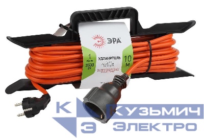 Удлинитель-шнур на рамке 1х10м с заземл. 16А IP20 UFx-1e-3х1.5-10m ПВС 3х1.5 Эра Б0046828