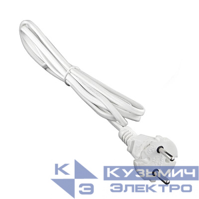 Шнур с электр. вилкой (ШВВП-ВП 2х0.75) 2.2м бел. UNIVersal 9632227