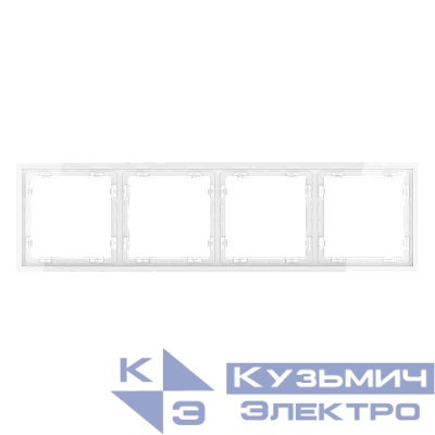 Рамка 4-м S70 пластик. бел. глянцевый Voltum VLS100401