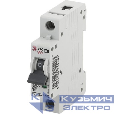 Выключатель автоматический модульный 1п C 50А ВА47-100 Pro NO-901-34 ЭРА Б0031795