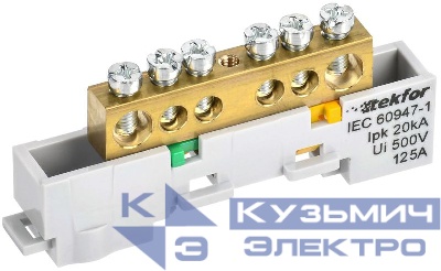 Шина PE "земля" неизол. на универс. держ. 8х12-6-Ж TEKFOR IEK TF-NN20-06-DL-K05