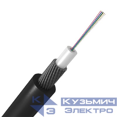 Кабель волоконно-оптический 9/125 одномод. 4 волокна loose tube бронир. стальн. проволоками для внешн. прокладки в грунт -40-+70град.C PE черн. Cabeus 11221c