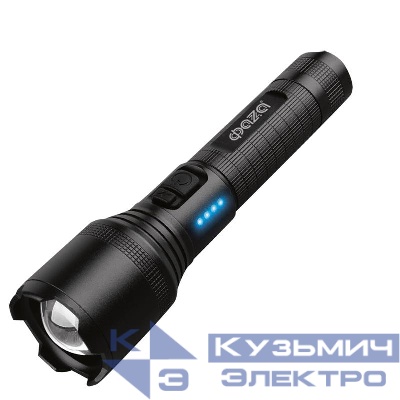 Фонарь аккумуляторный AccuF1-L15WZ-bk 15Вт XHP60 800Лм Li-ion 18650 3.7В 1200мАч (5режимов; с функцией ZOOM; кабель USB-Type-C в комплекте) черн. IPX4 ФАZА 5050402
