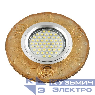 Светильник DLS-L150 GU5.3 GLASSY/YELLOW GU5.3 встраив. доп. светодиод. подсветка 3Вт без лампы стекло Fametto UL-00003906