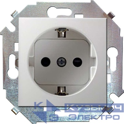Розетка 1-м СП Simon 15 16А IP20 250В с заземл. винтов. клеммы механизм бел. Simon 1591432-030