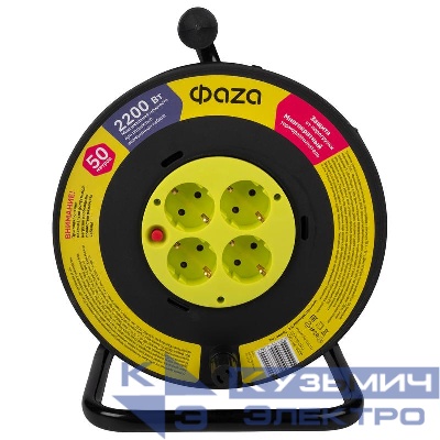 Удлинитель на катушке 4х50м с с заземл. CRG-04-5000 ФАZА 5063822