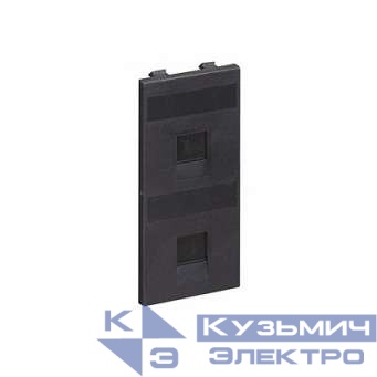Адаптер на 2 RJ45 коннектора защ. шторки графит SimonConnect S76B-14